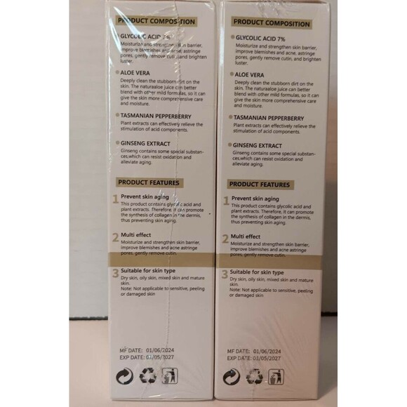 2 Pack Glycolic Acid 7% Toning Solution. 100 ml 3.38 fl oz New USE BY 1/2027 - Picture 5 of 5